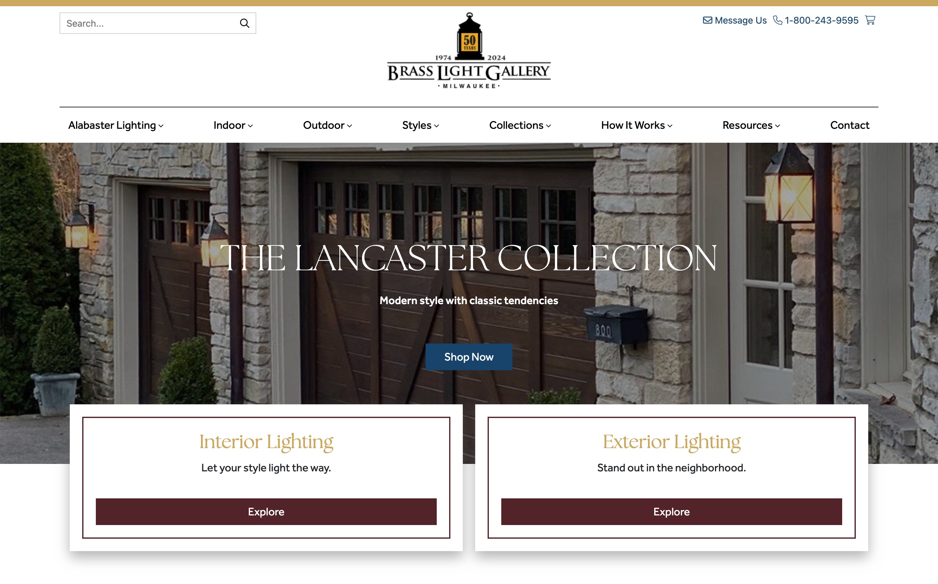 Brass Light Gallery website screenshot